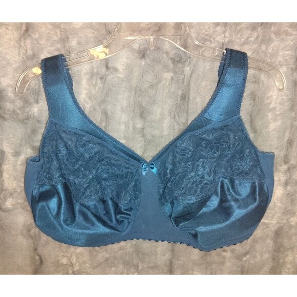Glamorise MagicLift Original Support Bra Size 40H Teal Magic Lift Wireless Curvy - Picture 1 of 6